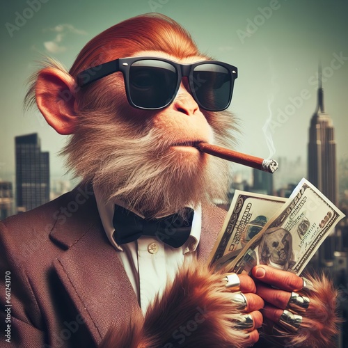 monkey with glasses and cigar