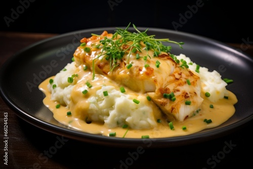 Deliciously Tender Boiled Cod with Mustard Sauce: A Traditional Danish Delight, a Mouthwatering Nordic Culinary Delicacy