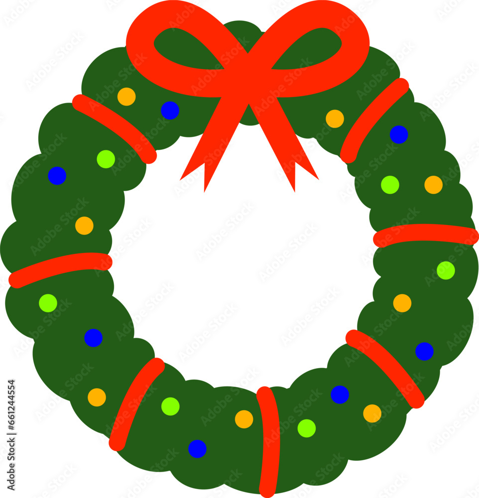 christmas wreath isolated on white simple flat vector illustration christmas wreath isolated on white simple flat vector illustration
