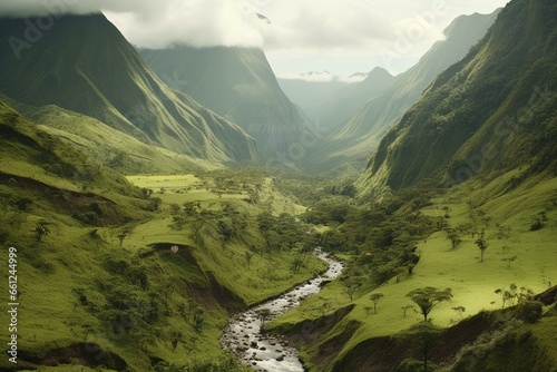 a valley in San Blas. Generative AI photo