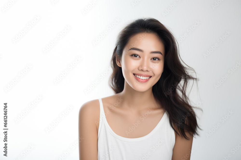 Portrait of a Asian woman standing and looking at the camera. Face of healthy woman, Lifestyle portrait photography. Portrait of a Asian woman standing and looking at the camera. Face of healthy woman, Lifestyle portrait photography.