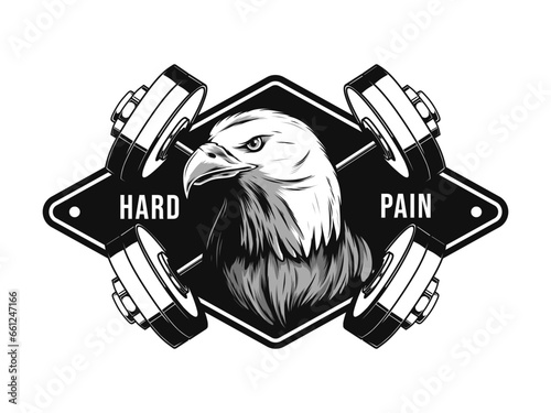 fitness logo with eagle mascot