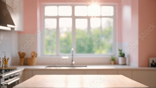 blurred modern kitchen interior