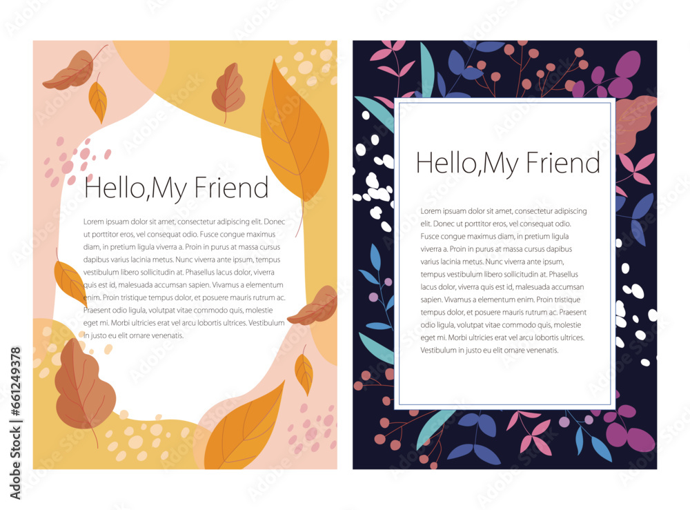 autumn message card templates.
 Good for poster, background, invitation, flyer, cover, 
banner, placard, brochure and other graphic design