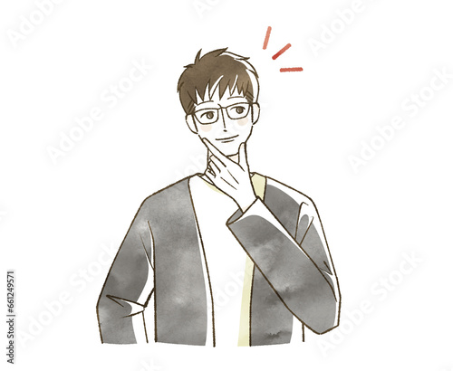 Plakat 笑顔の男性