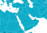 中東地域の地図、日本語の国名入り