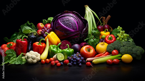 Perfect Green Red Yellow Purple Vegetables and Fruits