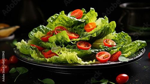 Fantastic Green Salad from Leaves and Tomatoes