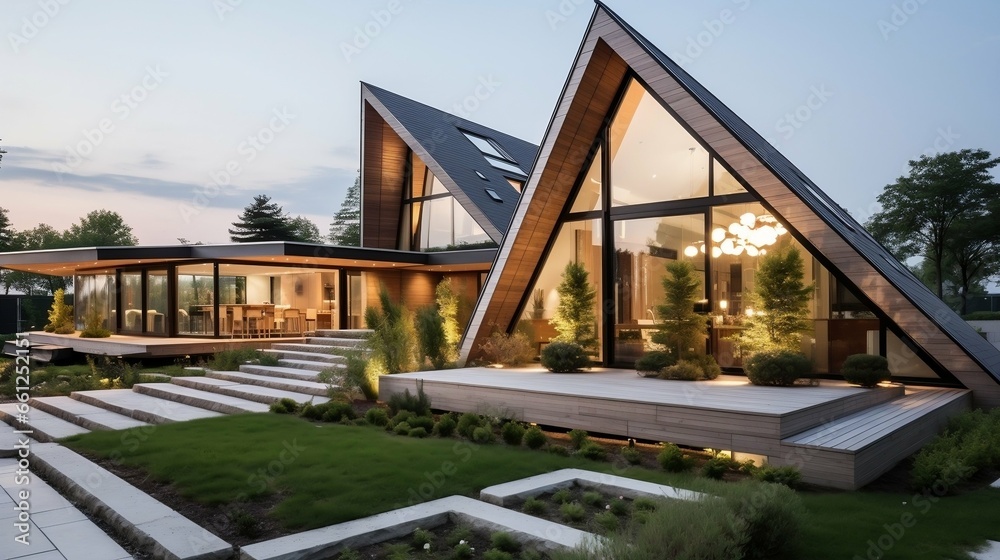 modern roof with angular architectural design
