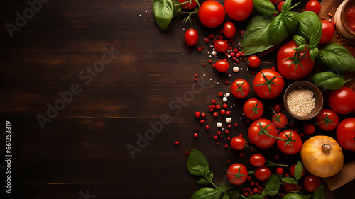 Italian Food Background with Ingredients Healthy Food Background