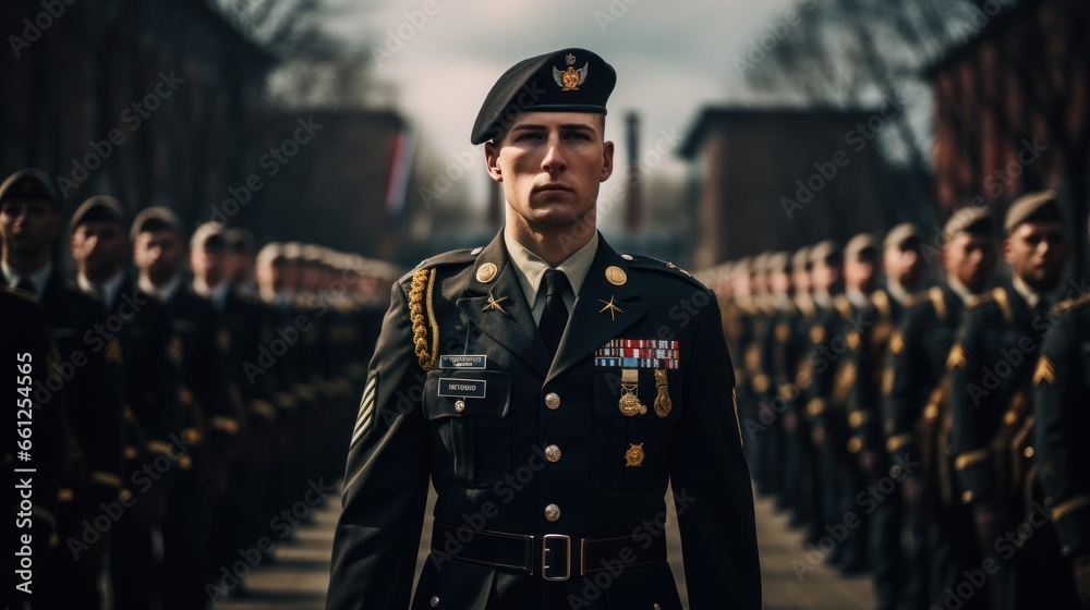 Person parade military army uniform Person parade military army uniform