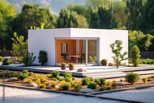 beautiful mini modern house with garden and patio