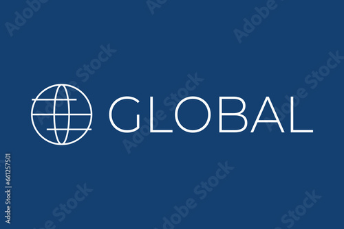 abstract global globe earth planet line logo design