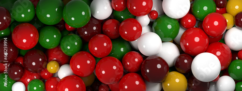 abstract background with many colorful balls.