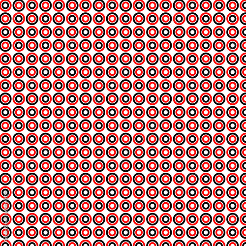  Red and black circle with white background, simple seamless pattern, circle background design.