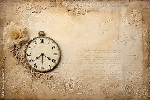 Precious Memories and Time Encapsulated  Isolated Vintage Paper Background photo