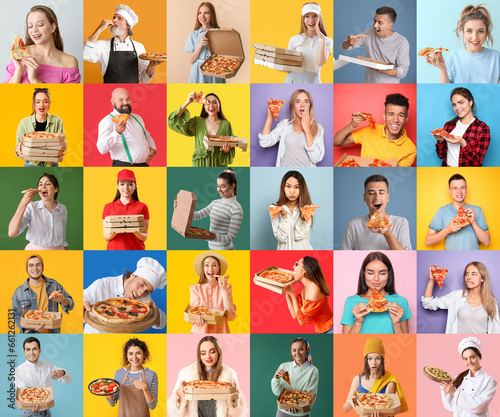 Collage of many people with...