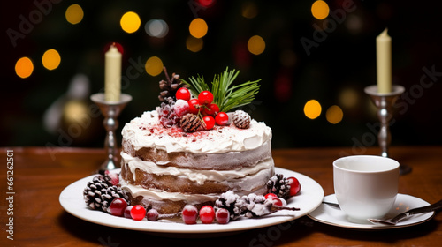 Christmas Dessert - Sweet Food Christmas Cake Table  generative ai