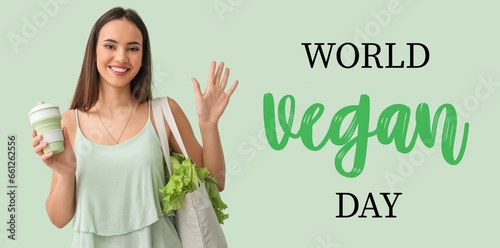 Young woman with eco bag an...
