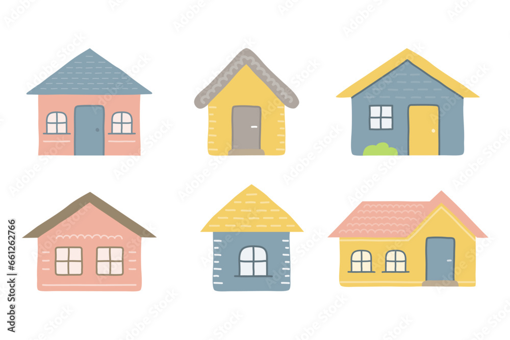Set of hand drawn houses, doodle style, vector eps10 illustration Set of hand drawn houses, doodle style, vector eps10 illustration