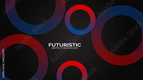 Futuristic abstract background. Glowing circle lines design. Modern shiny blue and pink geometric lines pattern. Future technology concept. Suit for poster, banner, cover, presentation, website, flyer