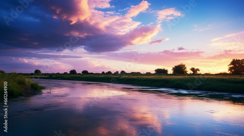 gorgeous sky following the river's sunset,