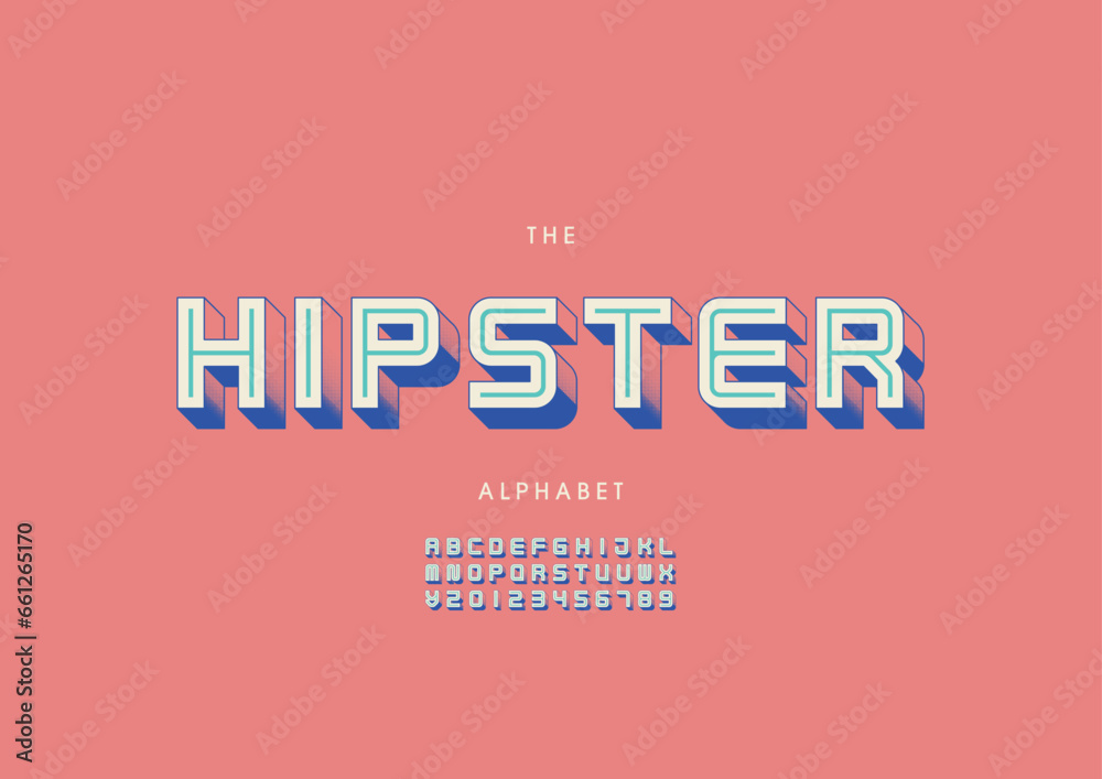 Fototapeta premium Vector of stylized modern font and alphabet