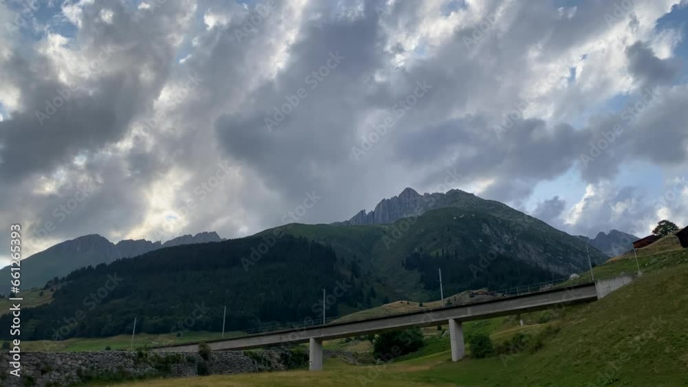 Landscape video with mountains and sky in Switzerland Landscape video with mountains and sky in Switzerland