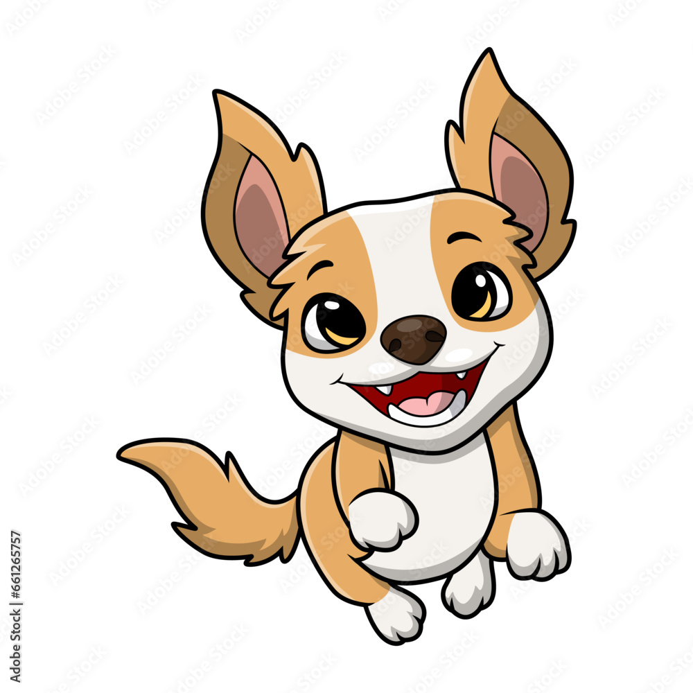Cute little dog cartoon on white background Cute little dog cartoon on white background