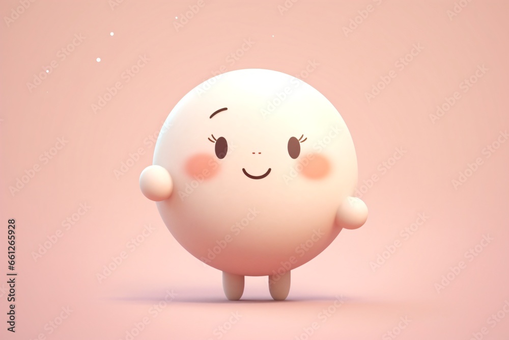 A cute and adorable moon cartoon character