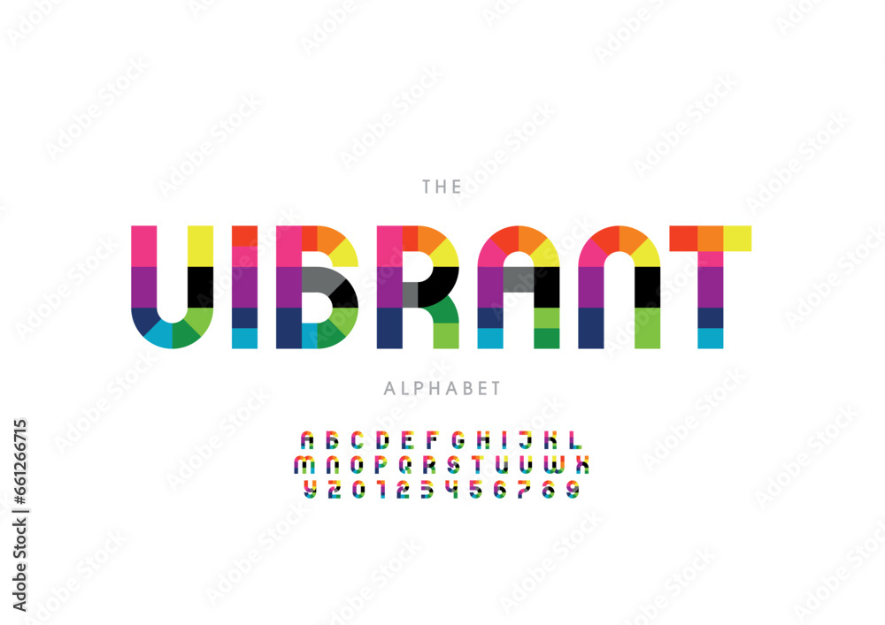 Vector of stylized modern font and alphabet Vector of stylized modern font and alphabet