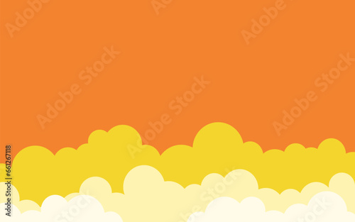 clouds paper cut with sunset sky background