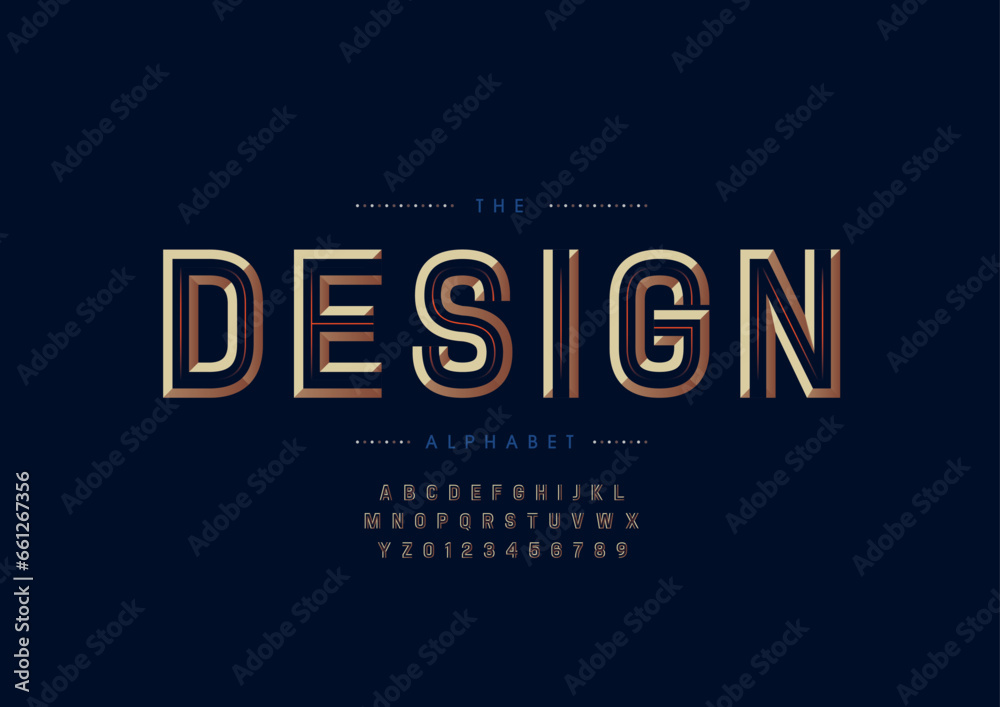 Vector of stylized modern font and alphabet Vector of stylized modern font and alphabet