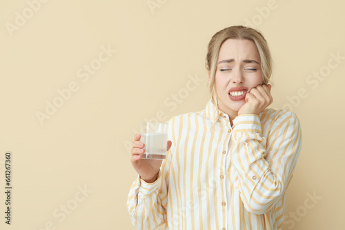 Young woman with dissolved ...