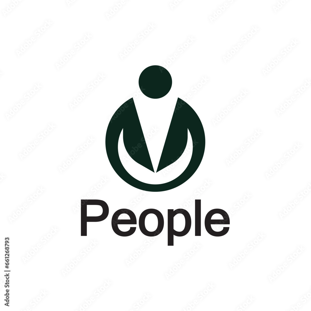 Abstract People Logo. Circle Shape with Human Icon isolated on White Background. Abstract People Logo. Circle Shape with Human Icon isolated on White Background.
