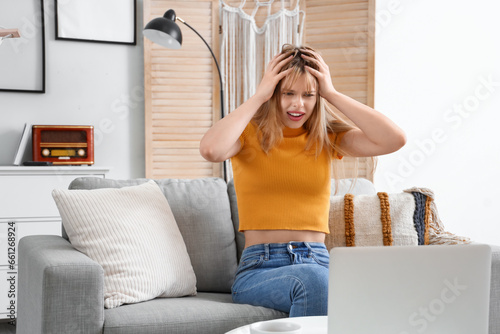 Stressed teenage girl with ...