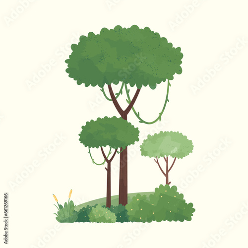 Green Forest Tree Vector Illustration