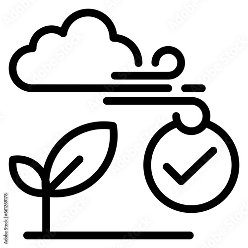 Clean Air Icon. Included in Ecology Outline Icon Pack. Is a collection of nature-inspired icons, featuring eco-friendly symbols and elements for environmental themes.