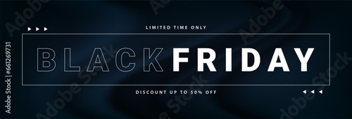 Black Friday sale banner template. Black friday typography text design for sale offer and discount promo.  Vector illustration