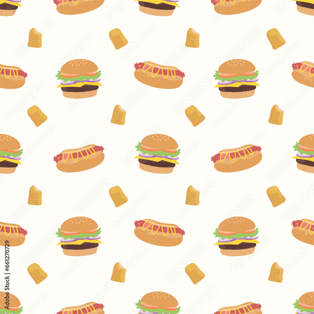 Fast Food Illustration Frame Background