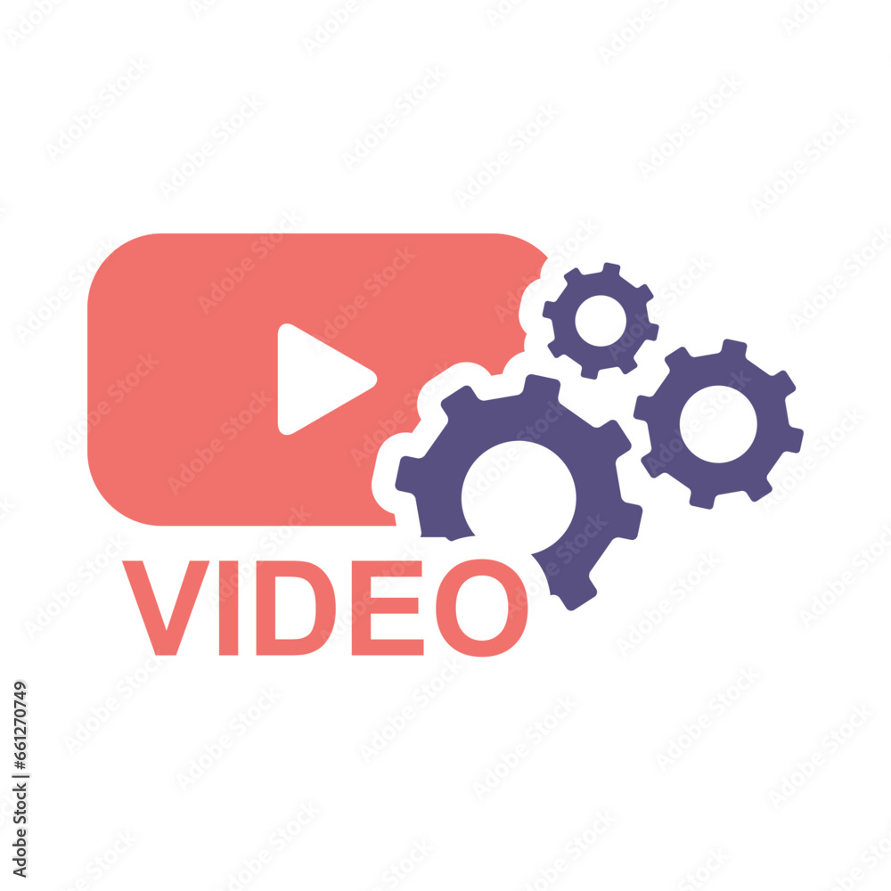 Video Optimization Flat Icon Vector Illustration | Marketing And SEO Icon