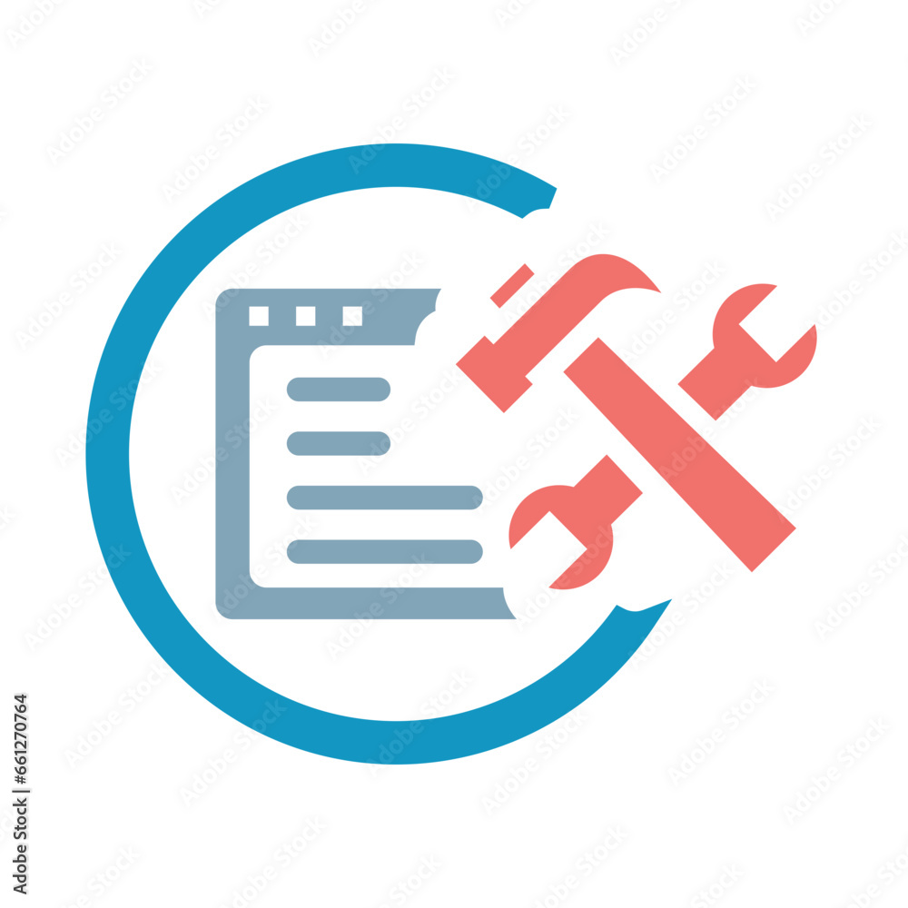 Website Maintenance Flat Icon Vector Illustration | Marketing And SEO Icon