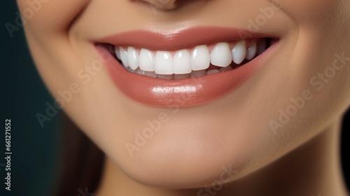 woman's mouth smiling with perfect teeth in high quality