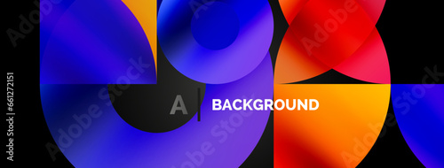 Abstract round geometric shapes with gradients. Concept for creative technology, digital art, social communication, and modern science. Ideal for posters, covers, banners, brochures, and websites