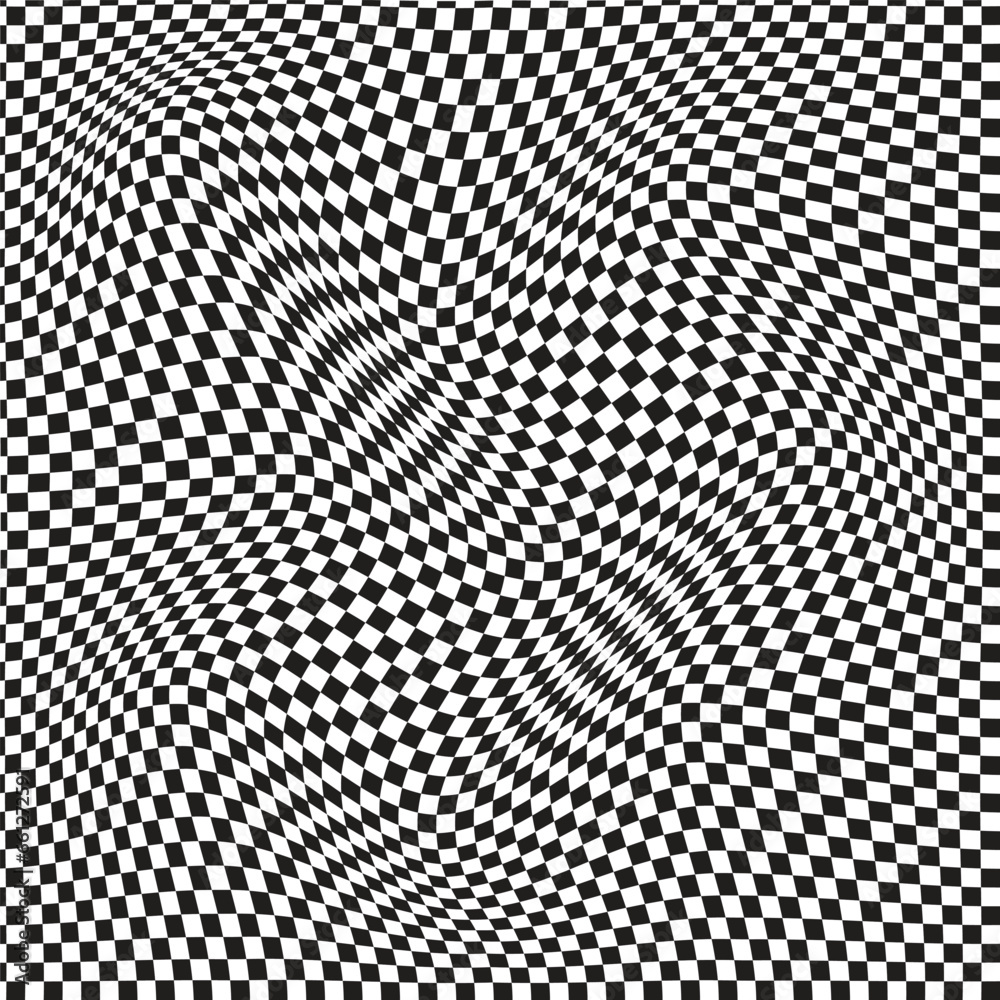 abstract seamless black white check wavy pattern. abstract seamless black white check wavy pattern.
