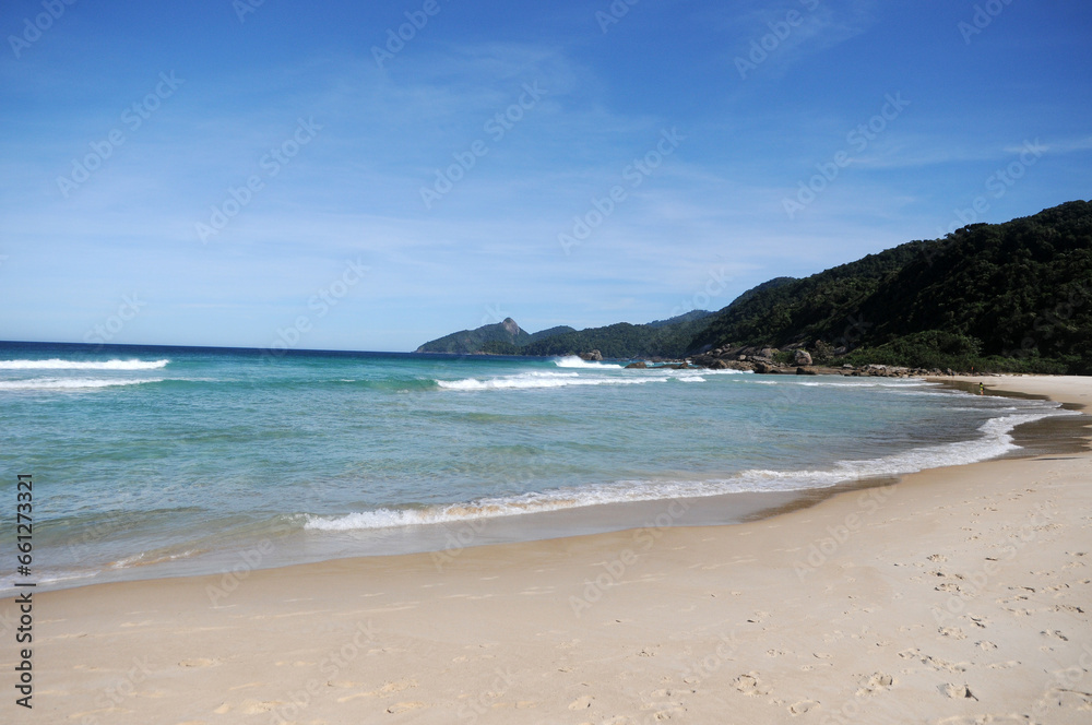 Lopes Mendes Beach, located on Ilha Grande in the state of Rio de Janeiro.