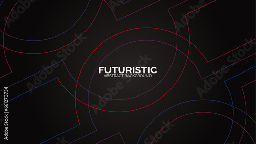 Futuristic abstract background. Glowing circle lines design. Modern shiny blue and pink geometric lines pattern. Future technology concept. Suit for poster, banner, cover, presentation, website, flyer