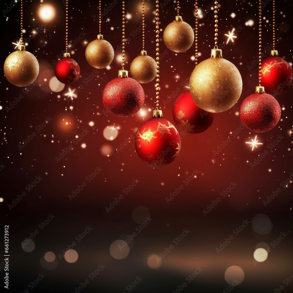 christmas background with red balls