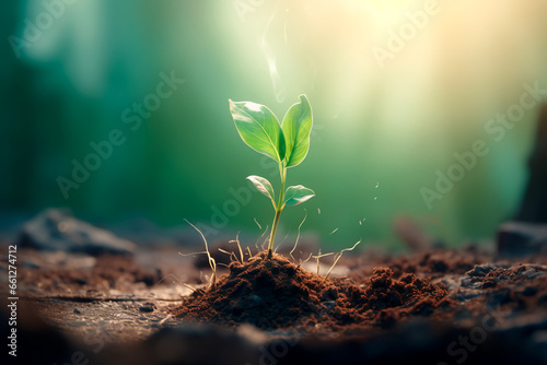 A small seedling in the ground