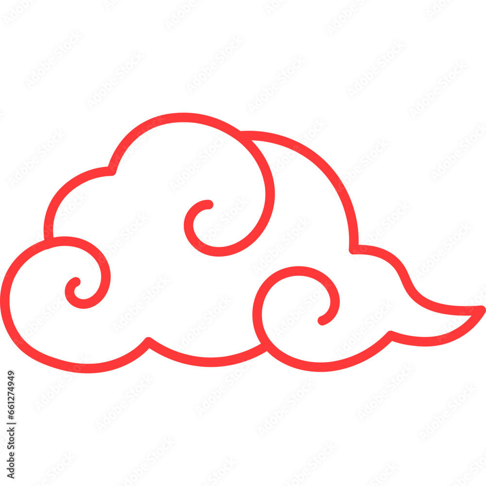 Chinese Cloud Line Icon Chinese Cloud Line Icon
